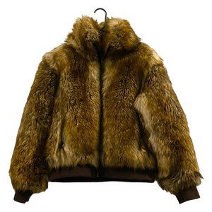 Imposter by Nordstrom Brown Faux Fur Bomber Jacket S